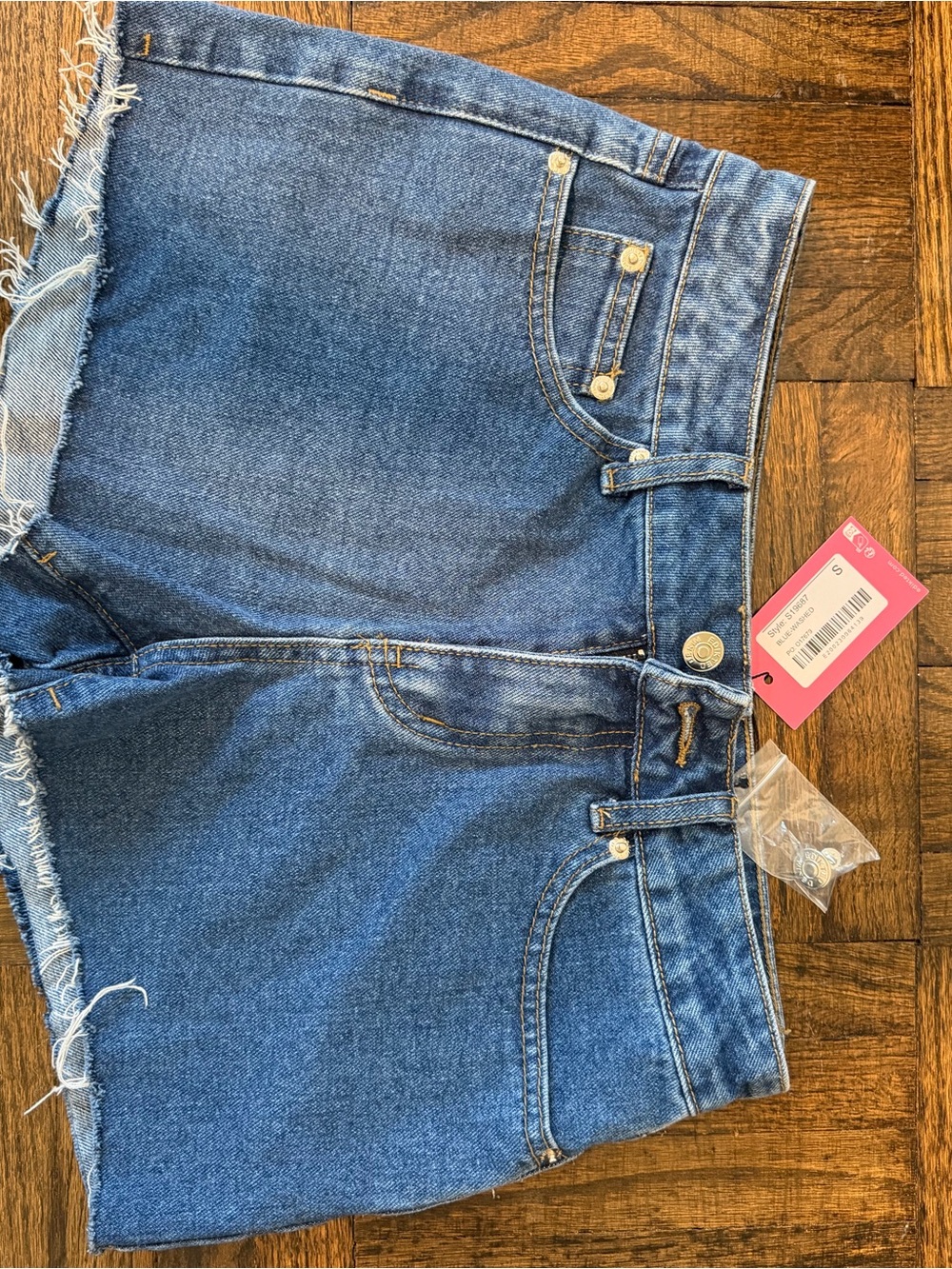 Edikted Blue Denim Shorts